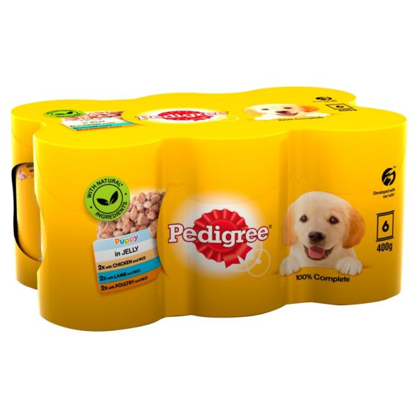 Pedigree Puppy Wet Dog Food Tins MiXed Selection in Jelly 6 X 400g X 1