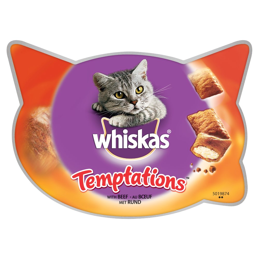 Whiskas Temptations Cat Treats with Beef 60g X 8 X 1 Belito